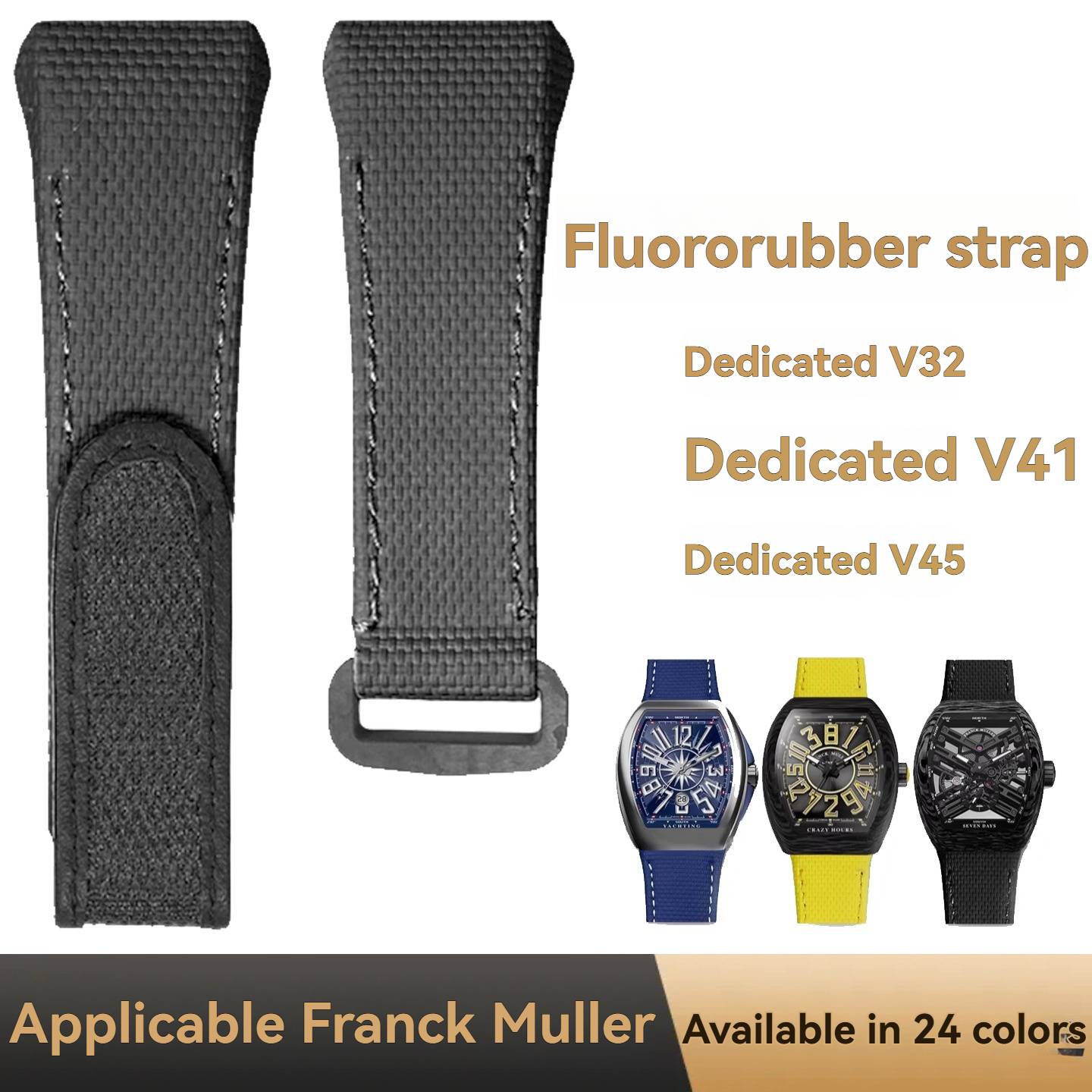 Leather Strap Quick Release - For Franck Muller V45 Fluororubber Strap