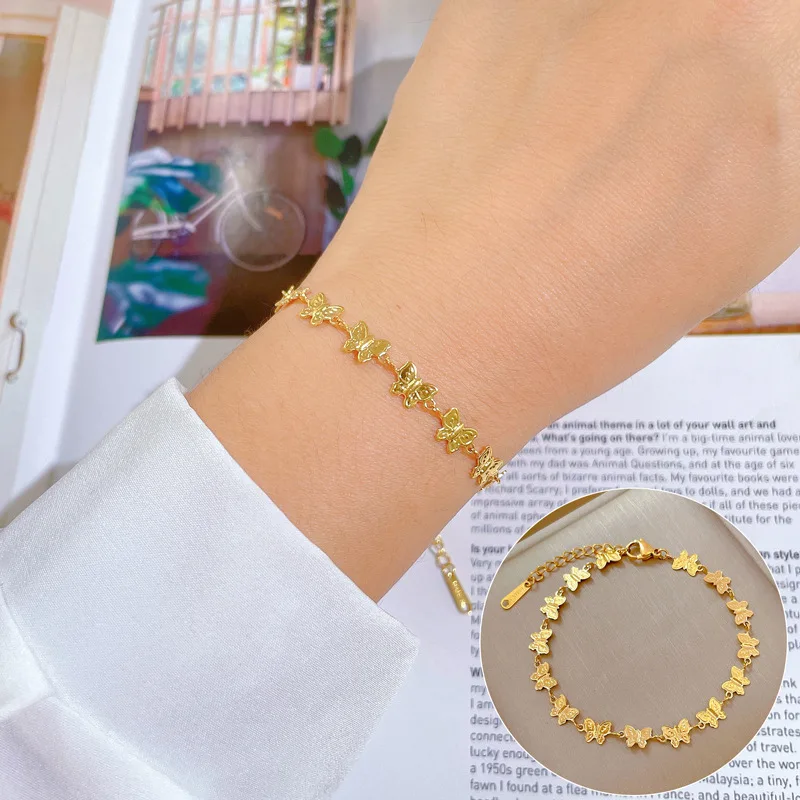 Butterfly Clasp Deployant - Vintage Fashion Butterfly Beaded Bracelet for