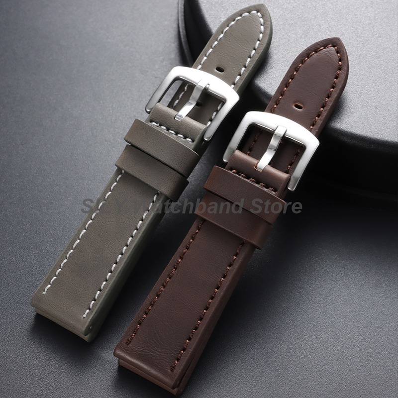 Rubber Strap Diver - Genuine Leather Watchband 18mm 20mm 22mm