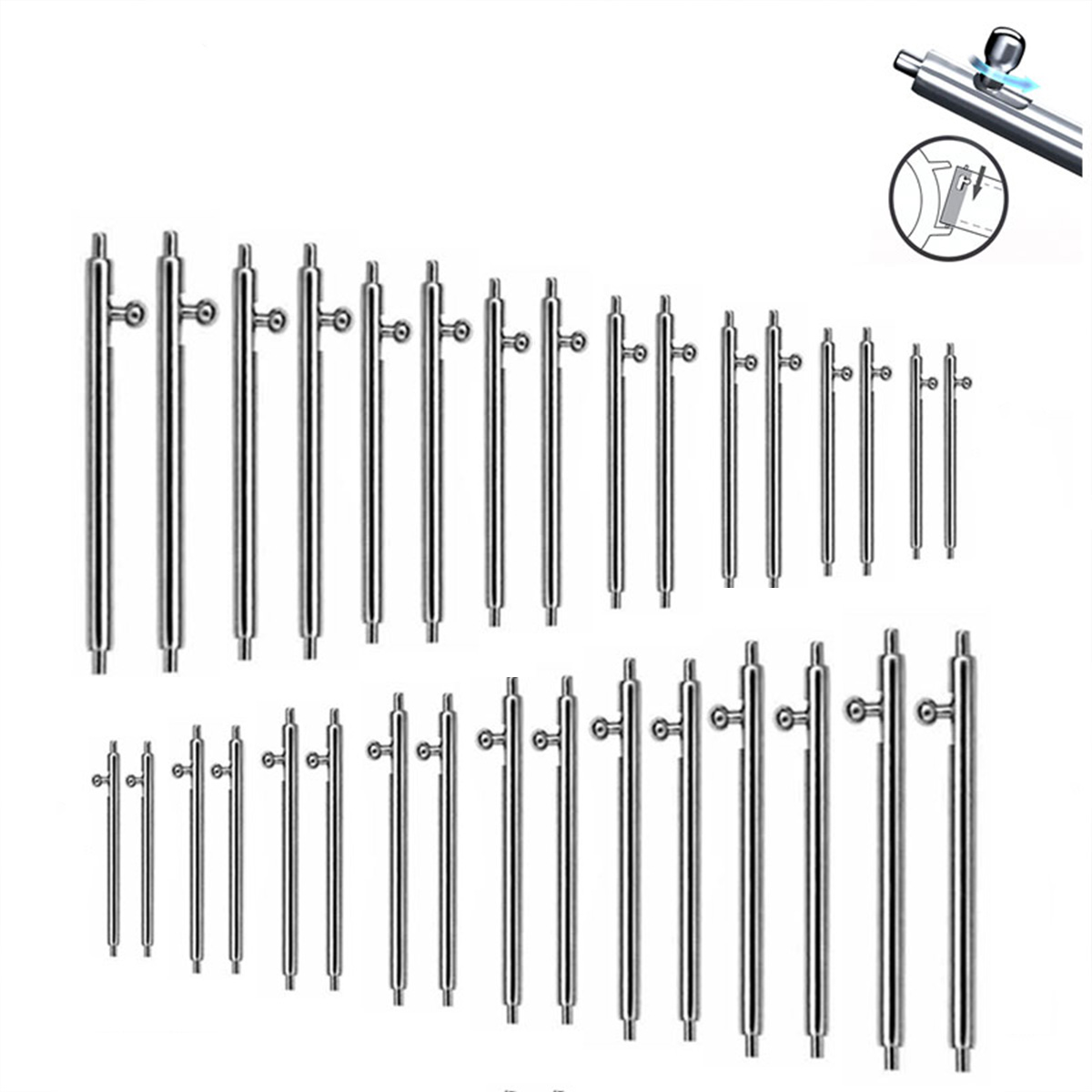 22MM 20MM 10PCS 1.8mm Diameter - огляд і ціна Spring Bar Tool Set