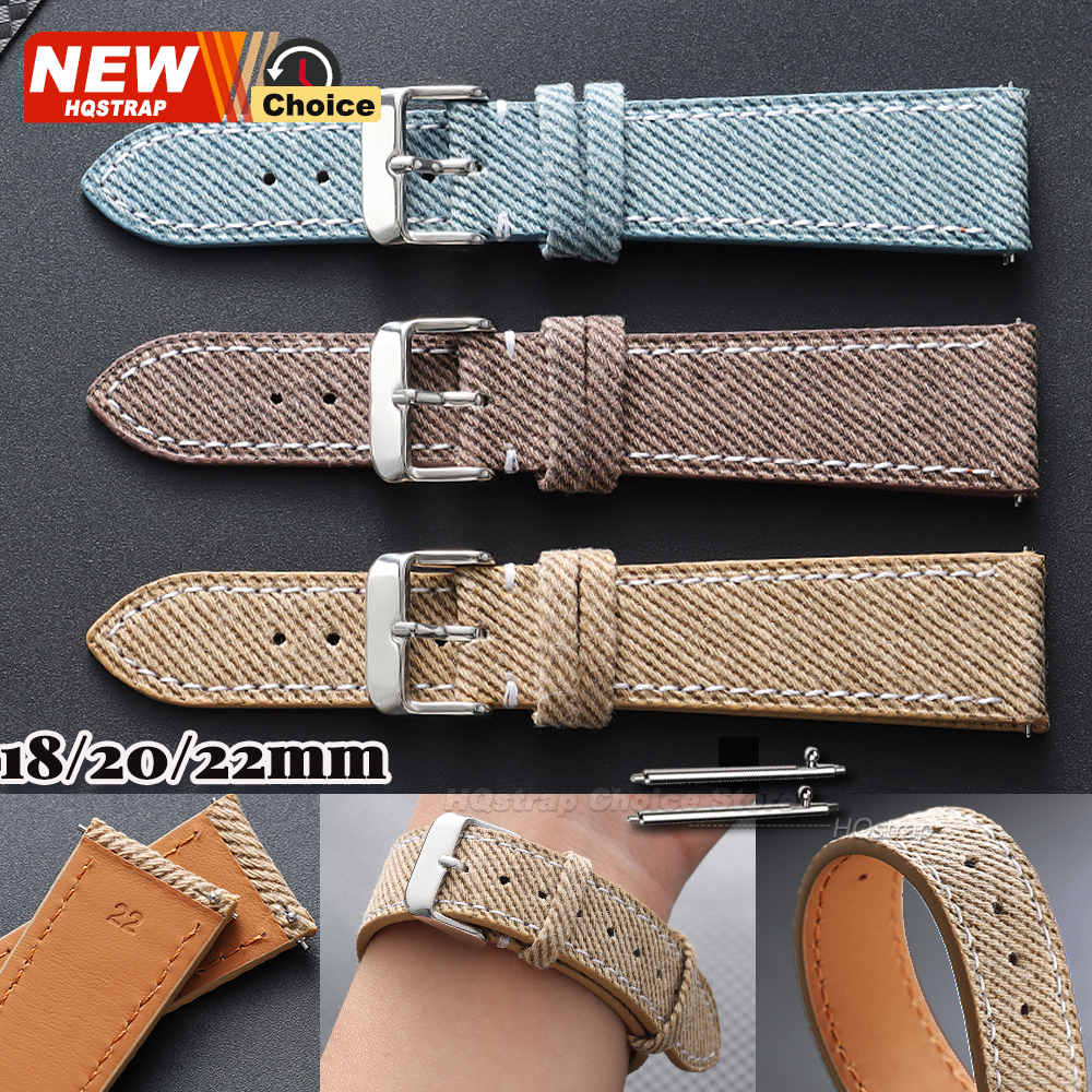 Nylon Denim Fabric Watch Strap - огляд і ціна Canvas Strap Watch