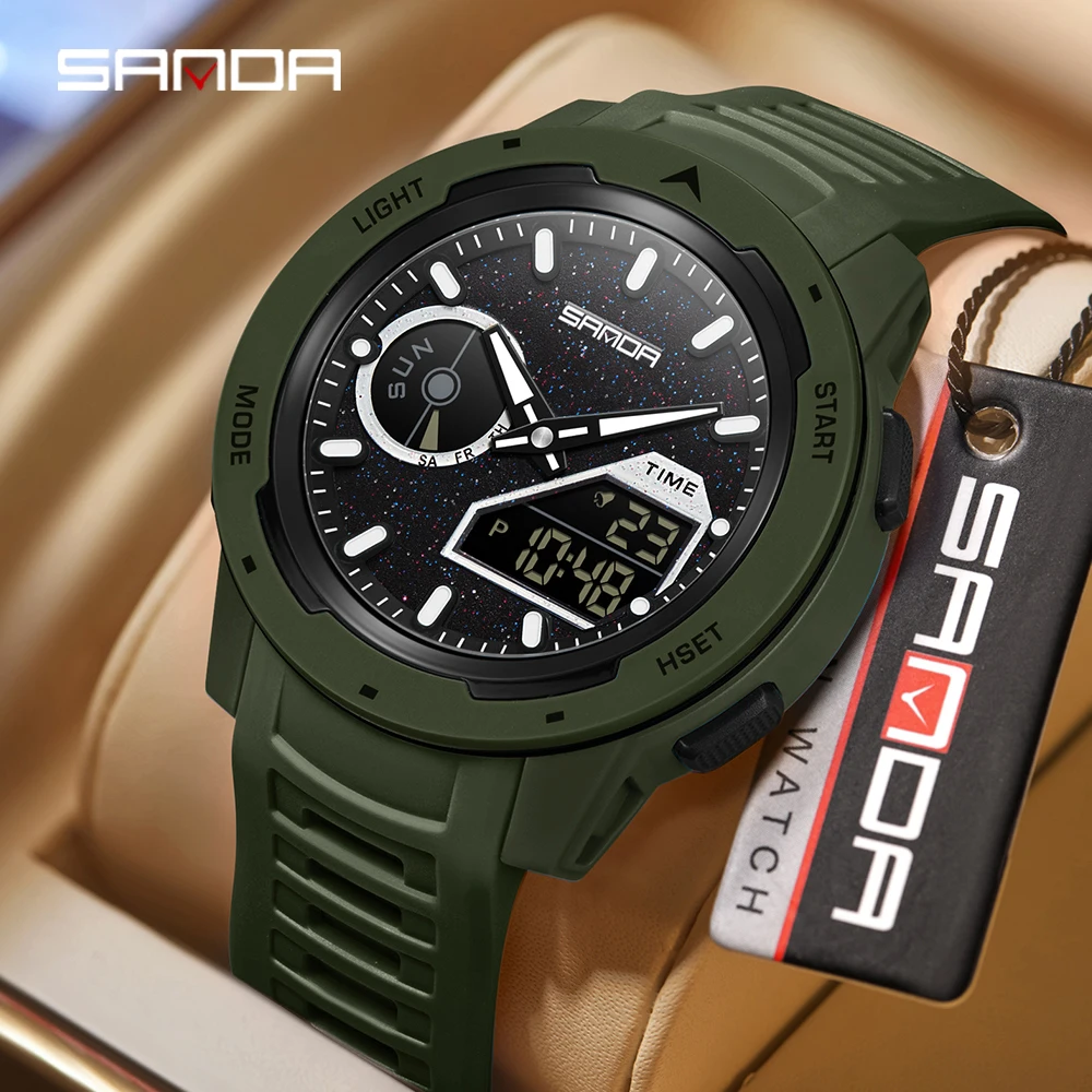 SANDA new men's fluorescent wa - огляд і ціна Rubber Strap Diver