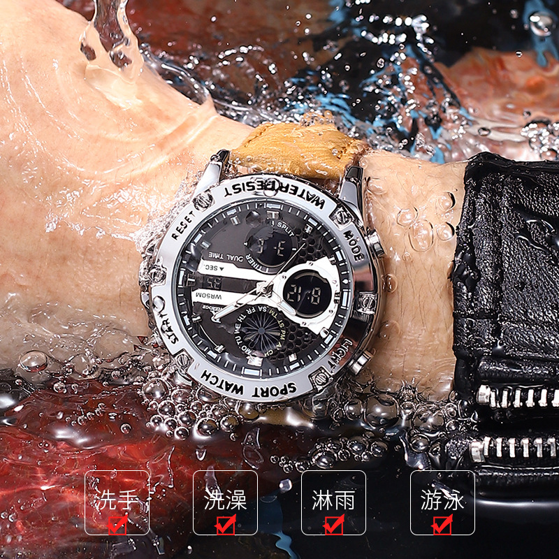 Fashion Men’s Big Face Quartz  - огляд і ціна Leather Watch Band Men