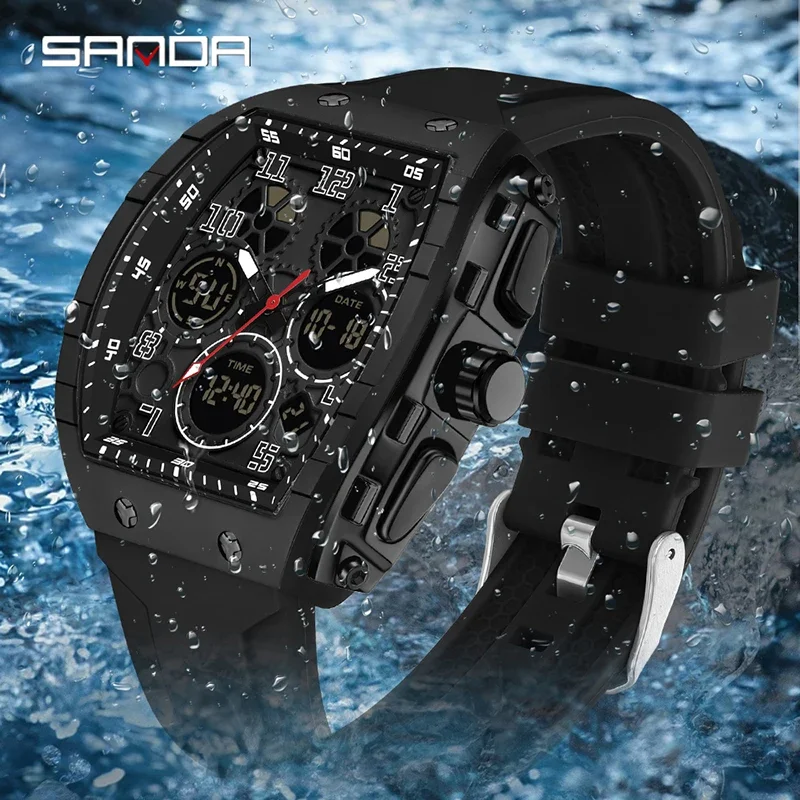 SANDA 6157 New Fashion Men's E - огляд і ціна Rubber Strap Diver