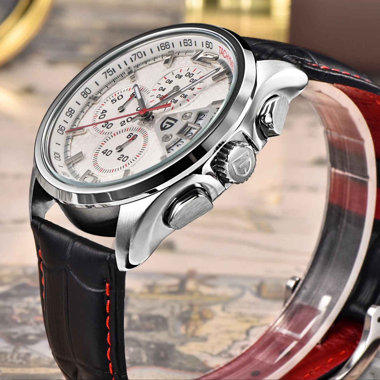 Pagani PD3306 Mens Quartz Watc - огляд і ціна Leather Watch Band Men