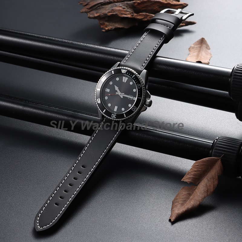 Genuine Leather Watchband 18mm - огляд і ціна Rubber Strap Diver