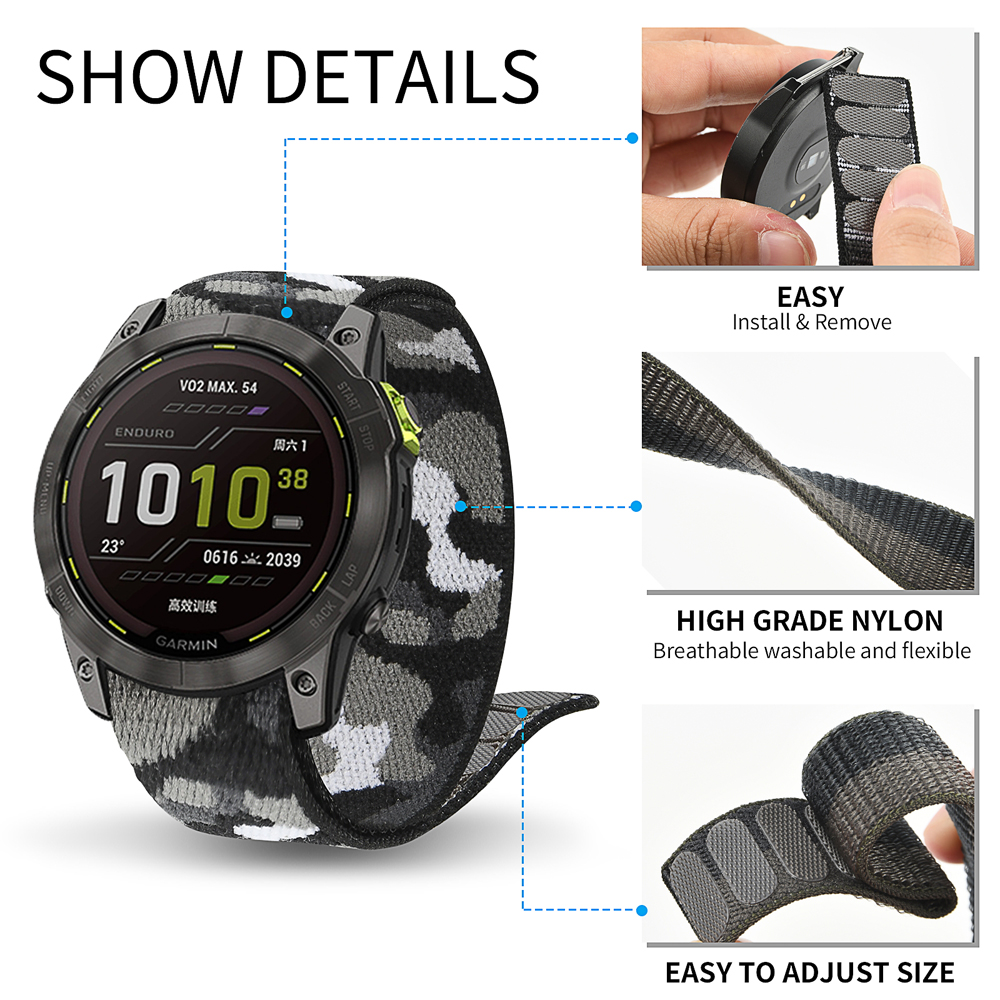 22mm 26mm Nylon QuickFit Strap - огляд і ціна Sport Loop Velcro