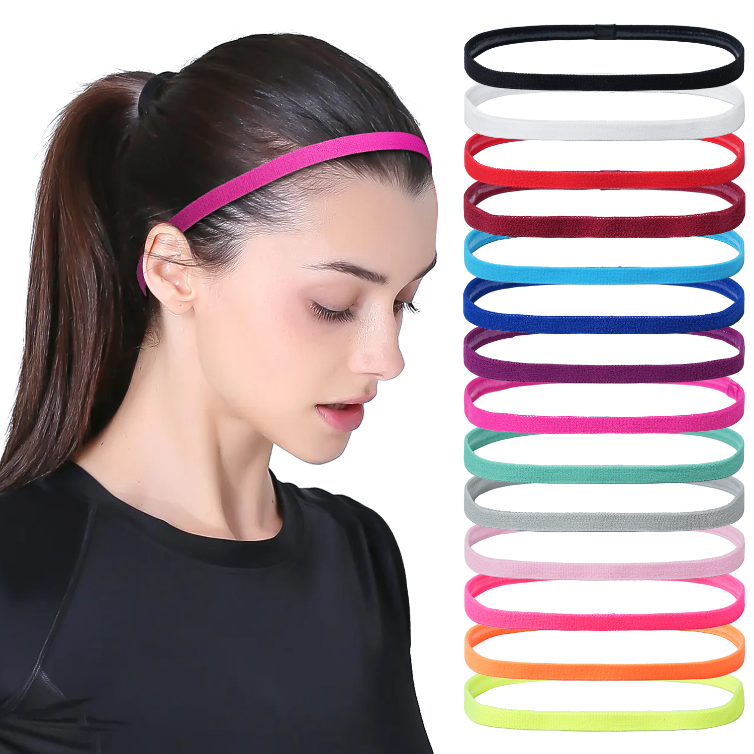 3Pcs Non-Slip Sports Hairband  - огляд і ціна Silicone Band Women