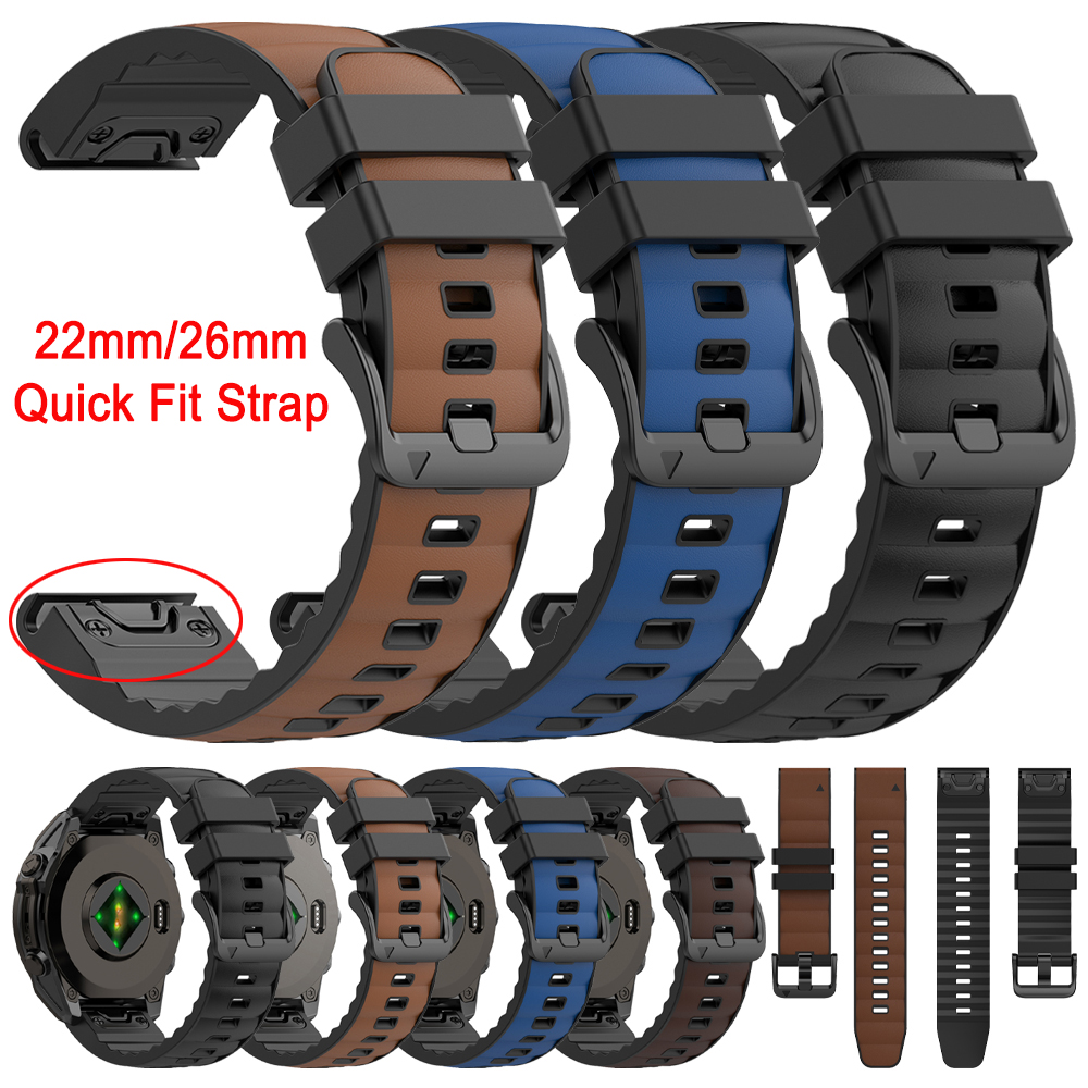 Quick Fit 22mm 26mm Leather+Si - огляд і ціна Leather Strap Quick Release