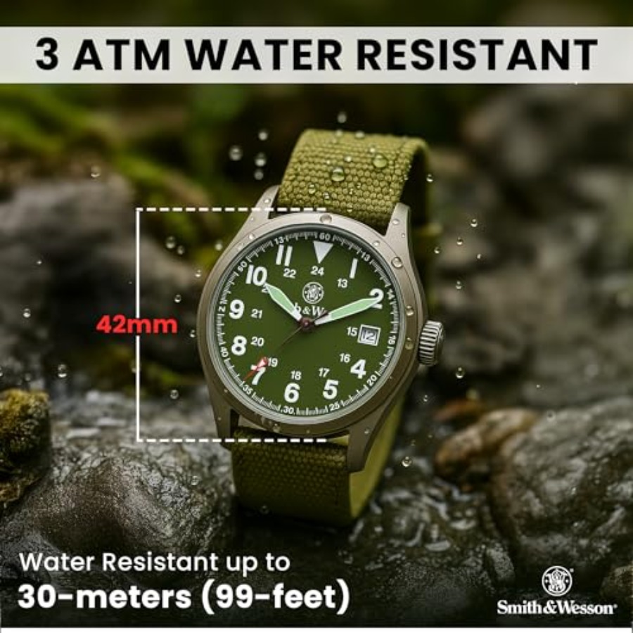 Men's Military Watch, 3 Interc - огляд і ціна Canvas Strap Watch