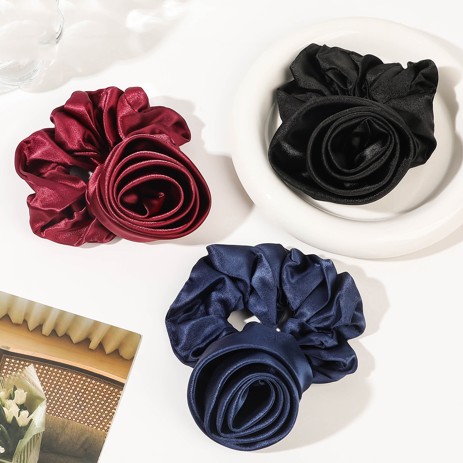 Korean Women Rose Elastic Hair - огляд і ціна Silicone Band Women