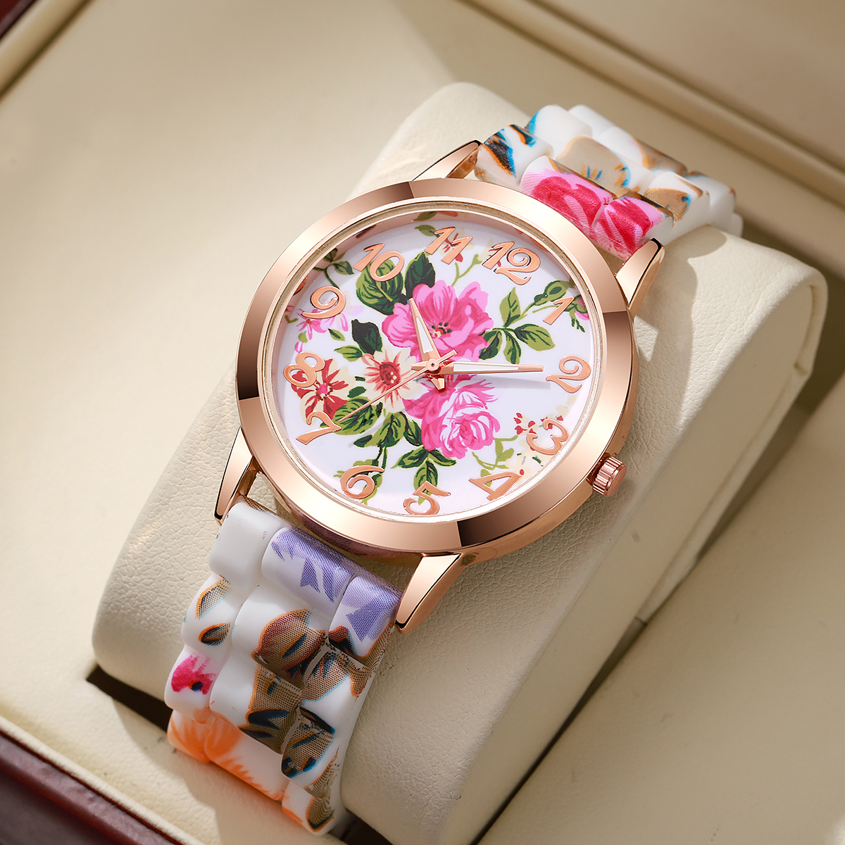 Fashion Flowers Printed Women  - огляд і ціна Silicone Band Women