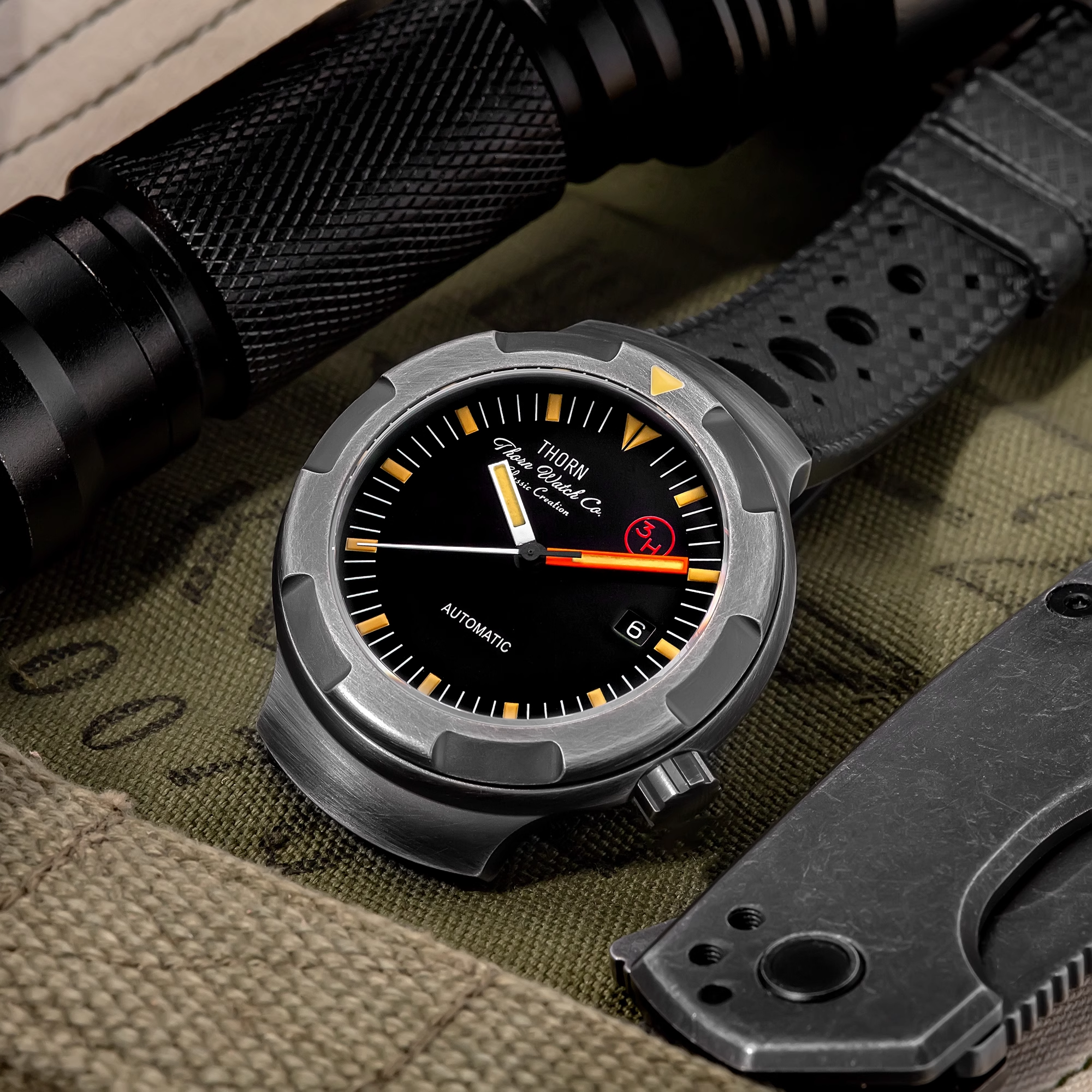 Thorn 42mm Men's Retro Titaniu - огляд і ціна Rubber Strap Diver